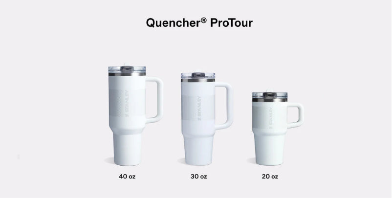 The Quencher® ProTour Flip Straw Tumbler Size Compare